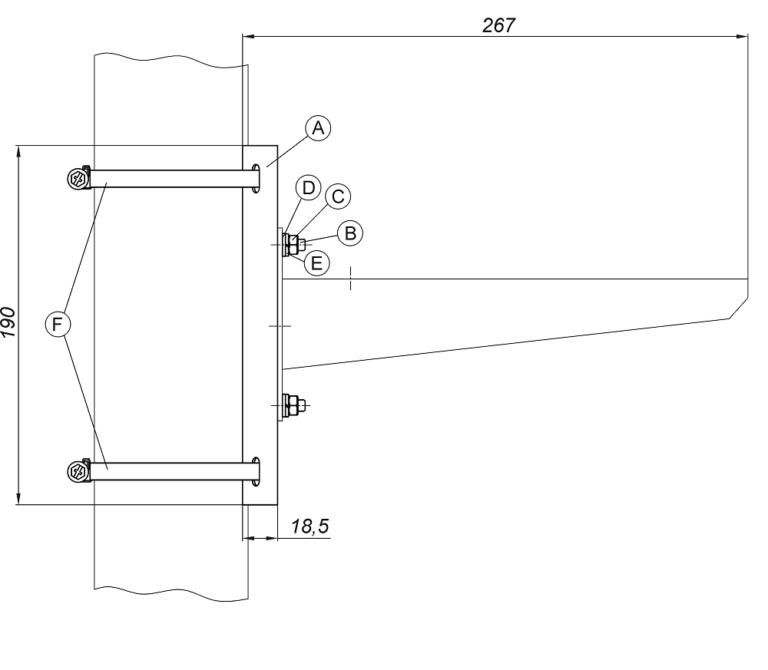 Кронштейн крепления видеокамер ТВК и термокожухов ТГБ из нержавеющей стали на опоры d115-135мм КС-4 Тахион 40060