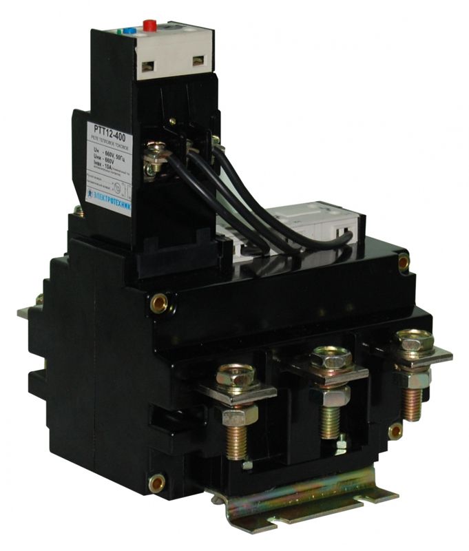 Реле тепловое токовое РТТ12-400 200-300А УХЛ4 660В/50Гц 1з+1р автомат. и ручной возврат IP00 Электротехник ET503115