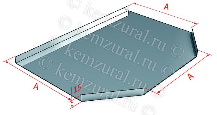 Крышка к лотку тройниковому КЛТ 200 УТ1.5 (S=0.8мм) КЭМЗ 111 201102 14