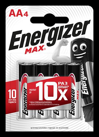Элемент питания алкалиновый AA/LR6/316 Max BL4 (блист.4шт) Energizer E300157104
