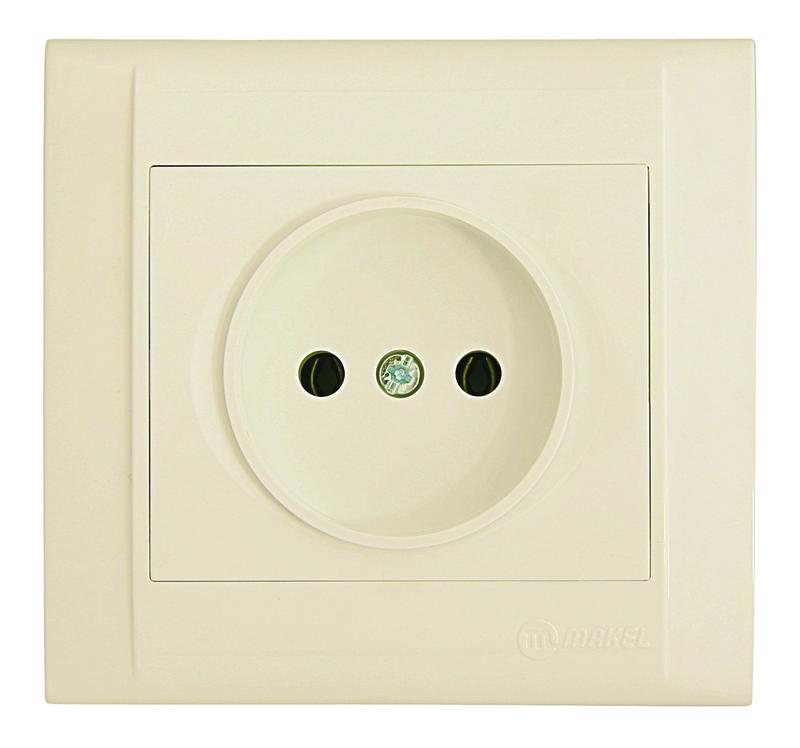 Розетка 1-м. Defne крем без заземлением Makel 42010002