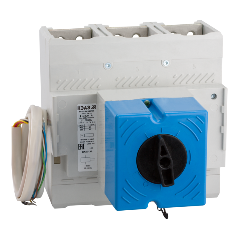 Выключатель автоматический 3п 250А 1600Im 40кА ВА57-39-341830 УХЛ3 690В AC НР=400В AC ПЭ400AC КЭАЗ 143096