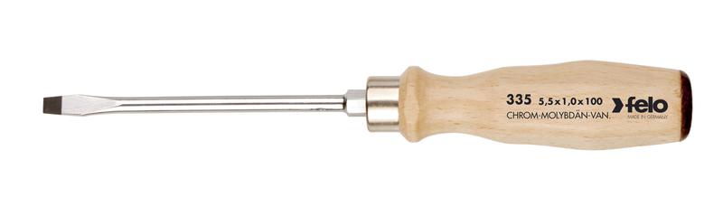 Отвертка с деревянной рукояткой ударная SL 4.5х0.8 Felo 33504590