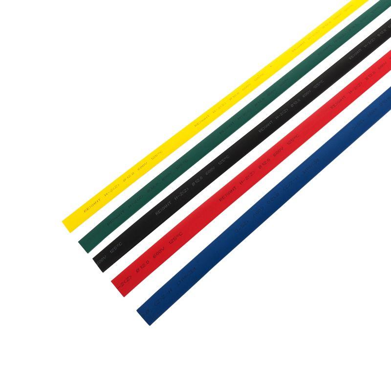 Набор трубок термоусадочных ТУТ нг 15.0/7.5 5 цветов 1м (уп.50шт) Rexant 29-0165