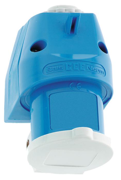 Вилка настенная 16А 3п 2P+PE 6ч 230В IP44 с крышкой Bals 242