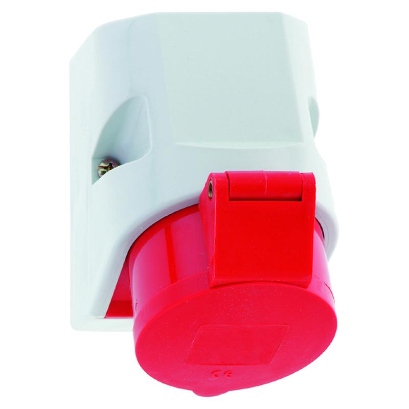 Розетка настенная 16А 4п 3P+PE 6ч 400В IP44 180град. 100х75 Quick-Connect Bals 11907