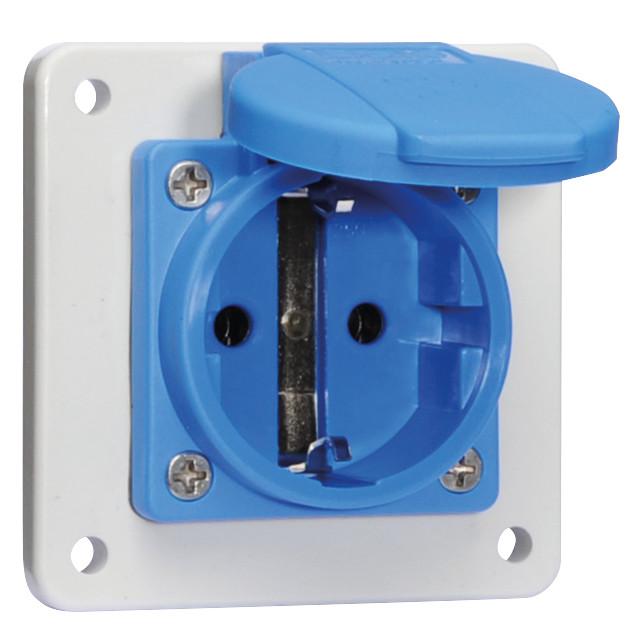 Розетка панельная Schuko IP54 фланец 75х75 Bals 71108