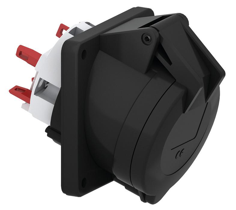 Розетка панельная 32А 5п 3P+N+PE 230-380В IP44 Quick Connect черн. Bals 130274