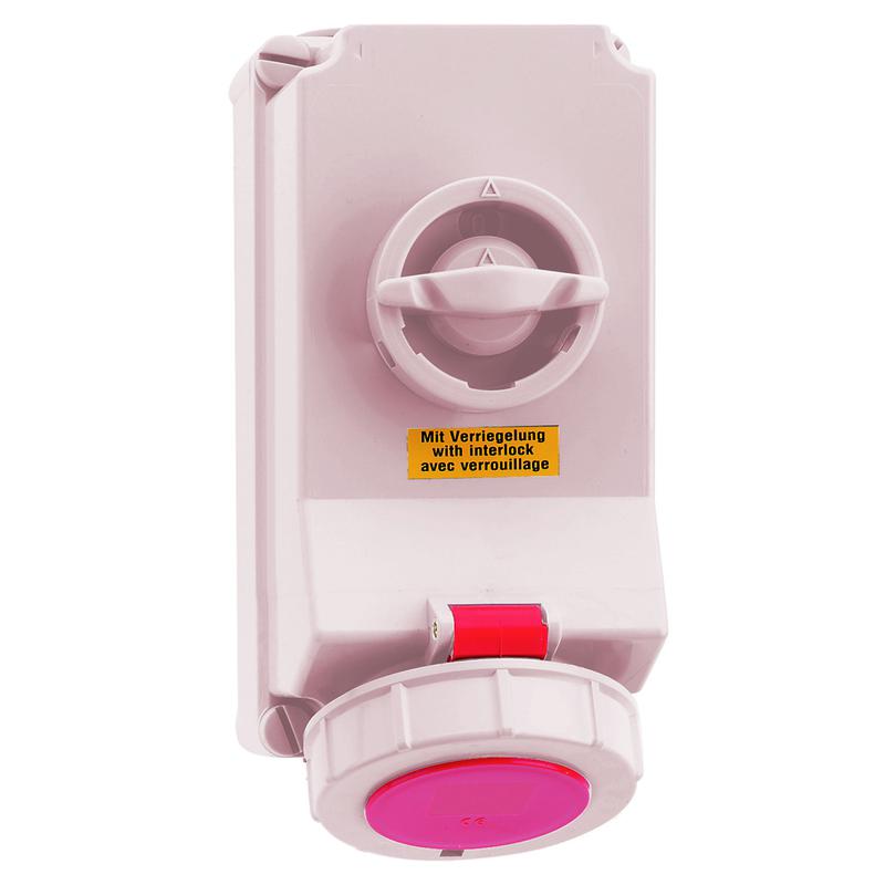 Розетка настенная 32А 5п 6ч 400В IP67 с блокировк. Bals 160184