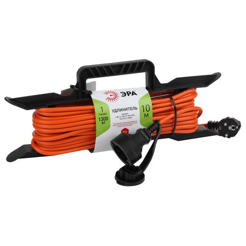 Удлинитель-шнур на рамке 1х10м с заземл. 6А IP20 UFx-1e-3х0.75-10m ПВС 3х0.75 Эра Б0046825