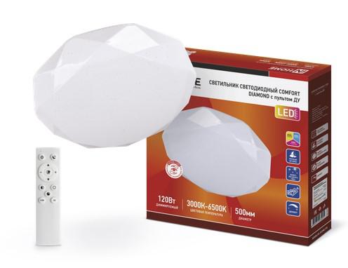 Светильник светодиодный COMFORT DIAMOND 120Вт 3000-6500К 9600лм 230В 500х80мм с пультом ДУ IN HOME 4690612035055