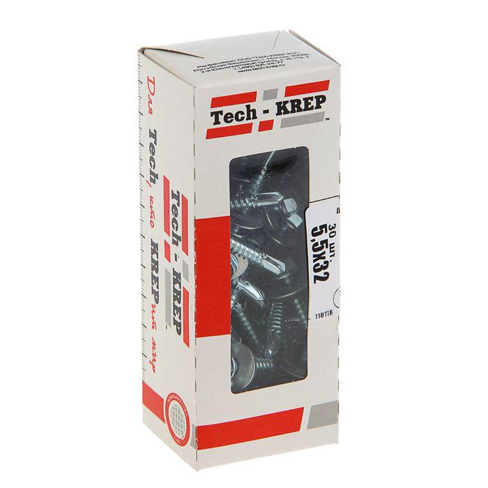 Саморез усиленный КР ZP сверло 5.5х32 (коробка с окном) (уп.30шт) Tech-Krep PRO/Zitar 124637