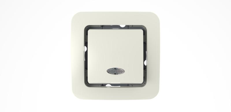 Выключатель 1-кл. СП Lillium 10А IP20 без вставки с подсветкой бел. Makel 71021