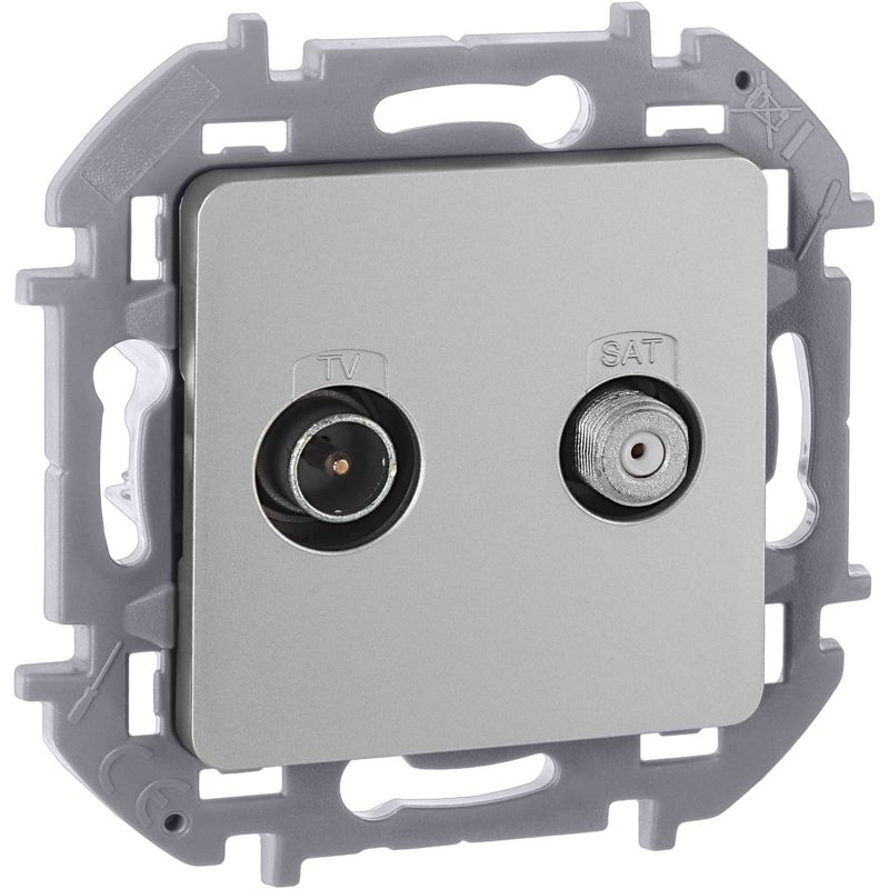 Розетка телевизионная TV/SAT Inspiria с топологией "звезда" механизм алюм. IEK 673882