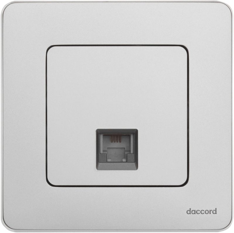 Розетка телефонная Inspiria RJ11 механизм алюм. IEK 673822