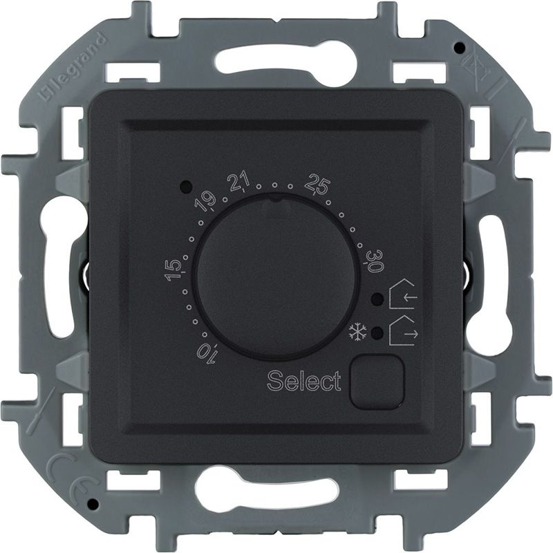 Термостат Inspiria с внешн. датчиком для тепл. полов антрацит IEK 673813