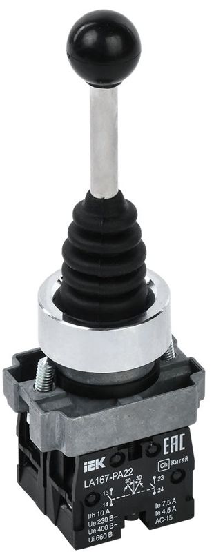 Джойстик LA167-PA22 на 2 полож. 2НО без фиксации черн. KARAT IEK BBJ20-PA22-4-22-2-K02