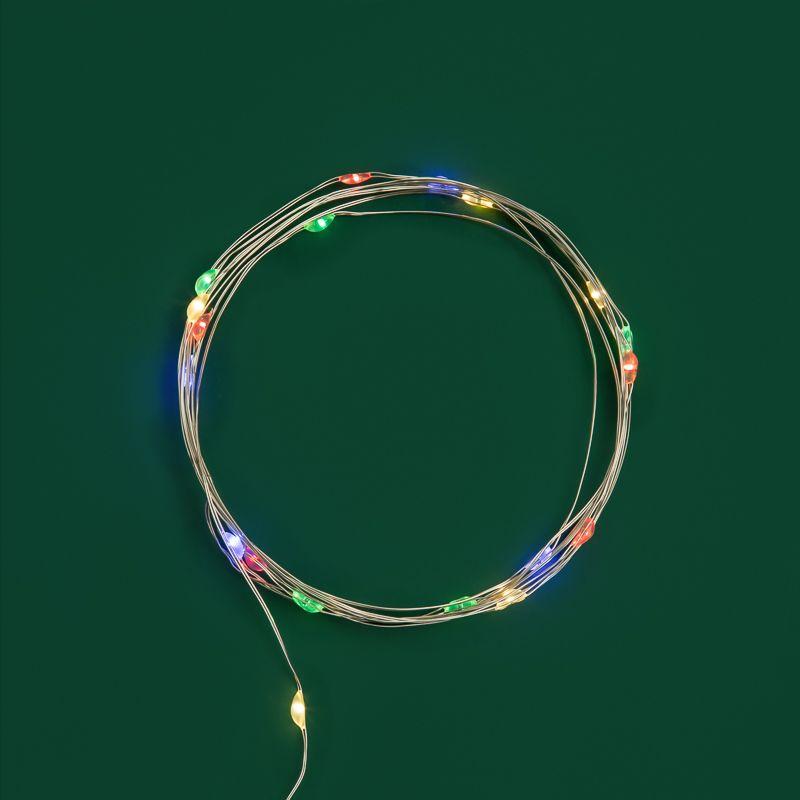 Гирлянда светодиодная "Роса" 2м 20LED мультиколор 0.1Вт IP20 тонкий батарейный блок элементы питания 2хCR2032 (в компл.) Neon-Night 303-009-1