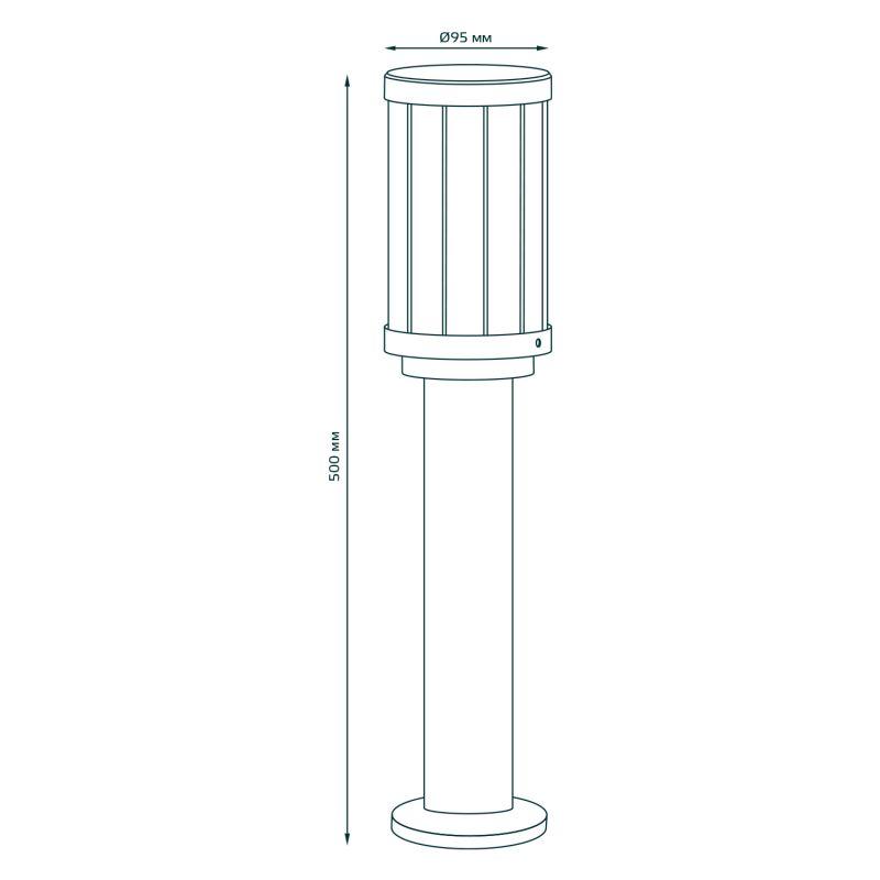 Светильник Vega 1х60Вт E27 IP54 170-240В 105х105х50мм НТУ столб садово-парковый GAUSS GD023