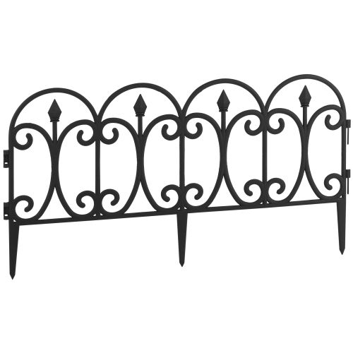 Заборчик садовый 4 секции 61х33см 2.42м пластик GAZS-6133 Green Apple Б0049878