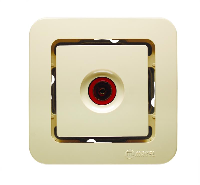 Розетка телевизионная проходная TV 1-м СП Lillium без вставки крем. Makel 71207