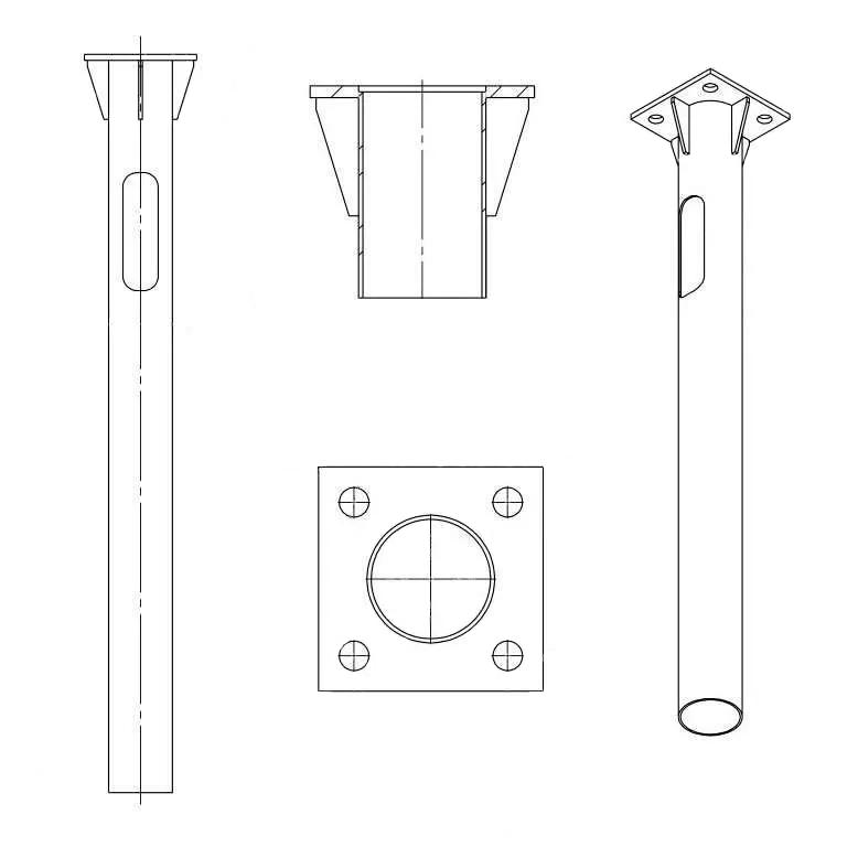 Деталь фундамента закладная для ОГКф-6 UMECON МК 89866 ФМ-0.108-1.5-140(10) фланец 190х190 грунт