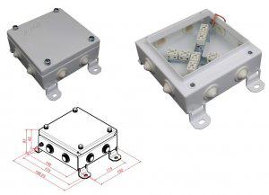 Коробка монтажная огнестойкая КМ-О (16к)-IP54-1515 8 вводов Гефест 263118