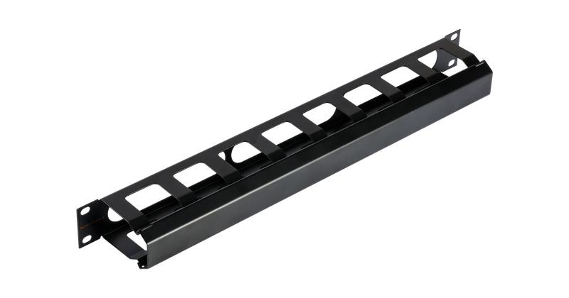 Органайзер кабельный 19дюйм 1U глубина колец 58мм с крышкой метал. черн. NIKOMAX NMC-OK580C-1U-BK