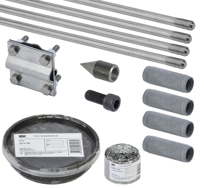 Комплект заземления верт. d16 дл.6м (4х1.5м) оцинк. сталь IEK ZKZ10-11-016-06