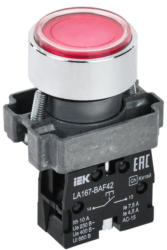 Кнопка LA167-BAF42 d22мм 1НЗ красн. KARAT IEK BBT20-BAF42-2-22-67-K04