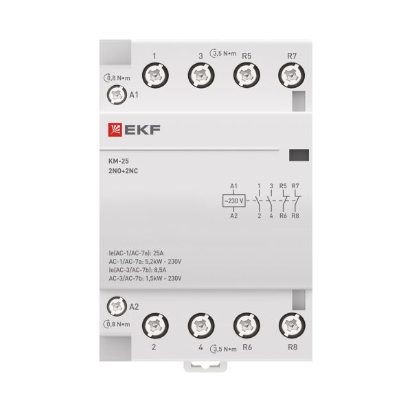 Контактор модульный КМ 25А 2NО+2NC (3 мод.) PROxima EKF km-3-25-22