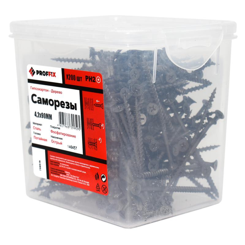 Саморез усиленный гипсокартон-дерево 4.2х90 (TWN) (контейнер) (уп.200шт) Tech-Krep PRO/Zitar 146457