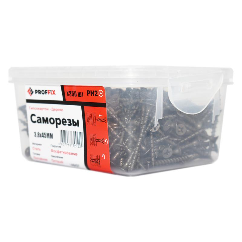 Саморез усиленный гипсокартон-дерево 3.8х45 (TWN) (контейнер) (уп.350шт) Tech-Krep PRO/Zitar 146437