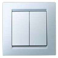 Переключатель проходной 2-кл. СП Simon 15 16А IP20 бел. Simon 1590397-030