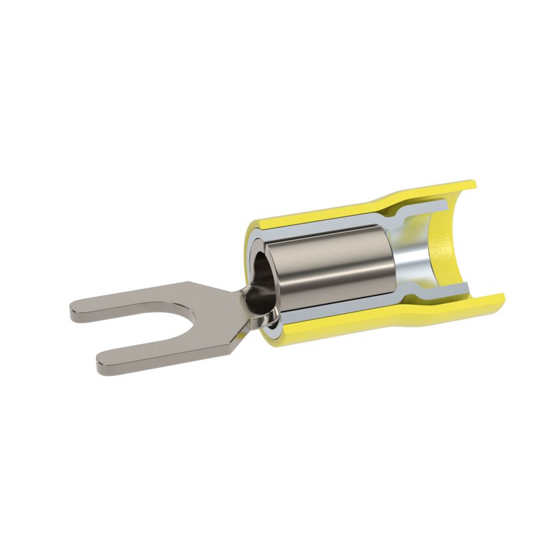 Наконечник вилочный с изолир.фланцем ПВХ двойн. гильза 2.5-6кв.мм М4 d4.3мм (НВИ) (уп.100шт) DKC 2C14P-DS-PVC