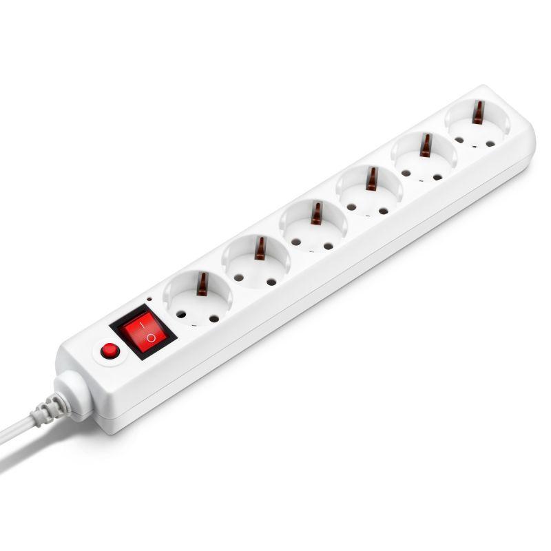 Удлинитель с сетевым фильтром 6х5м 600SH-16-5-W бел. (коробка) BURO 475263