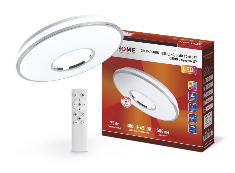 Светильник светодиодный COMFORT ORION 75Вт 3000-6500К 6000лм 230В 500х100мм с пультом ДУ IN HOME 4690612035154