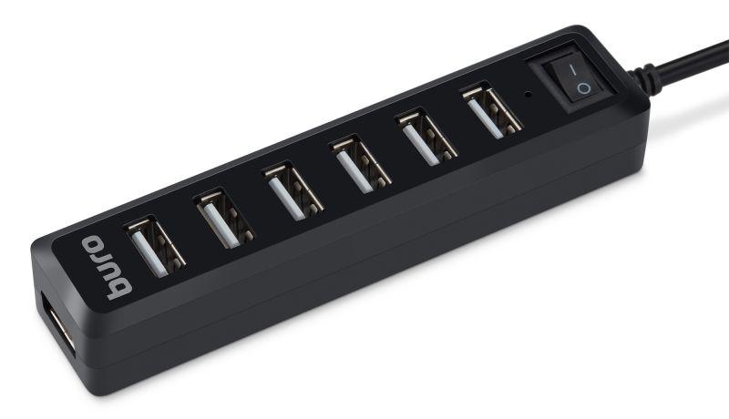 Разветвитель USB 2.0 BU-HUB7-1.0-U2.0 7порт. черн. BU-HUB7-1.0-U2.0 BURO 436334