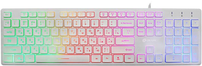 Клавиатура 550ML бел. USB slim Multimedia LED 550ML ОКЛИК 1061618