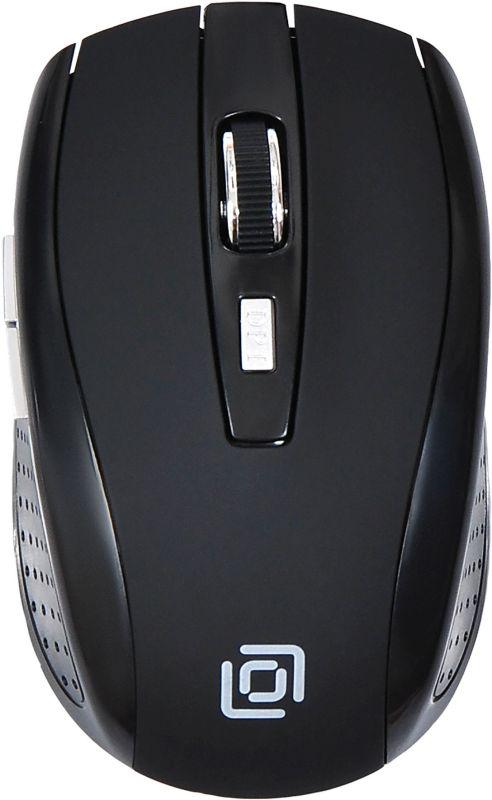 Мышь 455MW черн. оптическая 1600dpi беспроводная USB 5but TM-8100 BLACK RUBBER ОКЛИК 945818