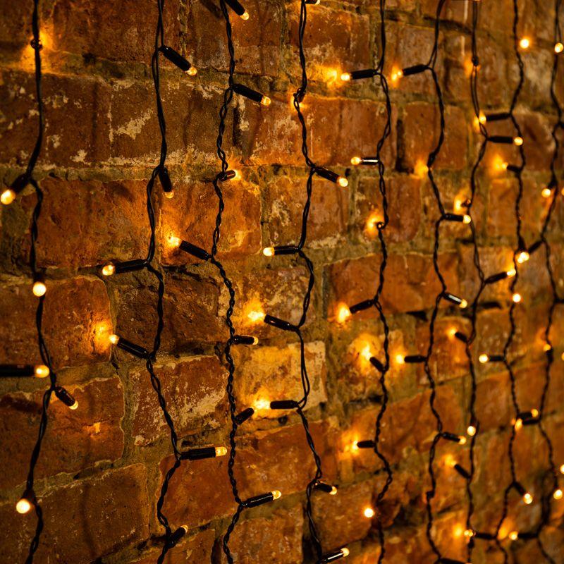 Гирлянда светодиодная "Светодиодный Дождь" 2х1.5м 360LED желт. 74Вт 230В IP65 постоян. свечение провод черн. Neon-Night 235-121