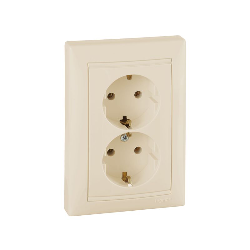 Розетка 2-м СП Valena 16А IP20 2P+E с заземл. немецк. стандарт сл. кость (DIY-упак.) IEK 695616