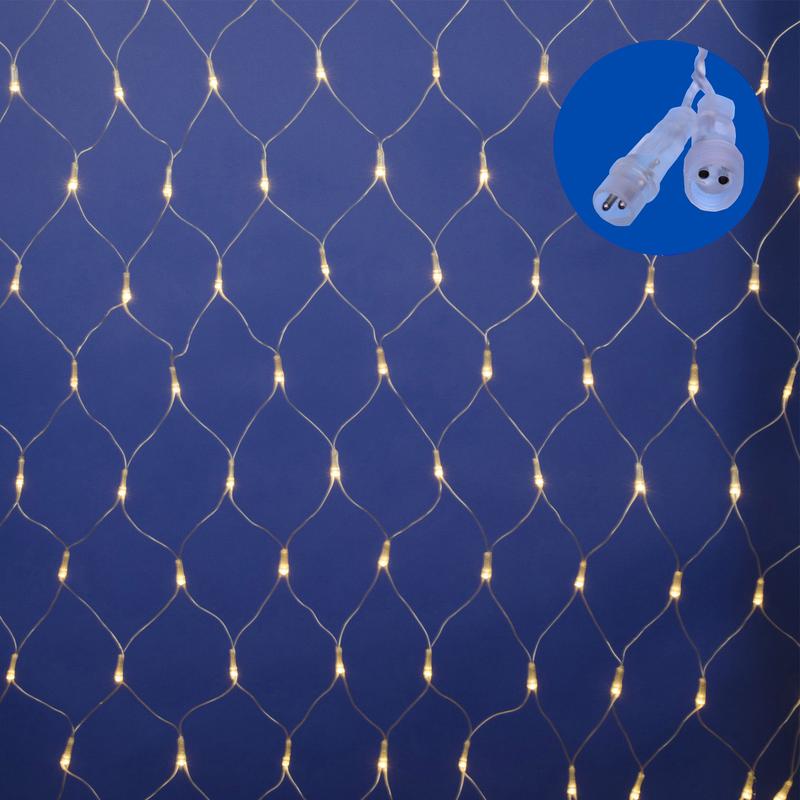 Сетка ULD-N1515-96/TTK WARM WHITE IP44 с эффектом мерцания 1.5х1.5м соединяемая 96 LED тепл. свет провод прозр. Uniel UL-00008418