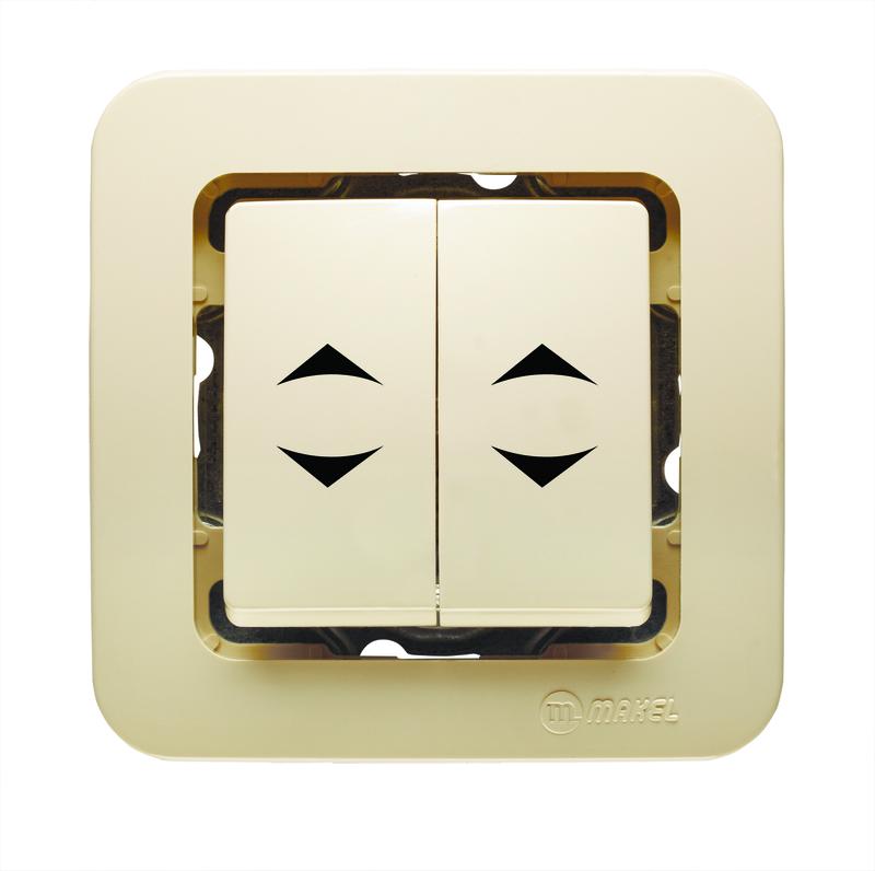 Переключатель перекрестный 2-кл. СП Lillium 10А IP20 без вставки крем. Makel 71226