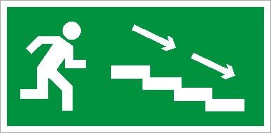 Пиктограмма ПЭУ 004/005 по лестнице вниз направо/налево (260х130) PC-M MIZAR STANDARD (уп.2ш) СТ 2502003190