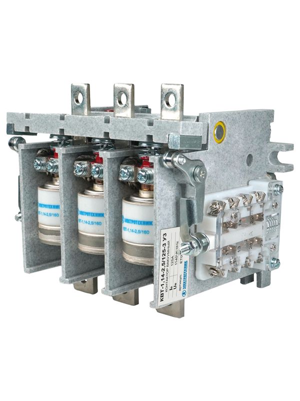 Контактор вакуумный КВТ-1.14-2.5/160-3 У3 3п кат. 380В 4НО+3НЗ IP00 без реле Электротехник ET002687
