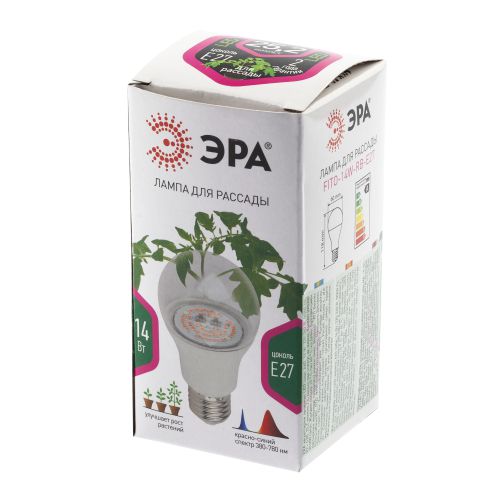 Лампа светодиодная FITO-14W-RB-E27 14Вт E27 для растений красн./син. спектр Эра Б0050602