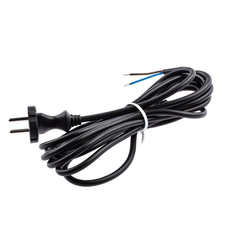 Шнур сетевой с вилкой 5м ПВС 2х0.75 черн. UX-2x0.75-5m-B ЭРА Б0048687