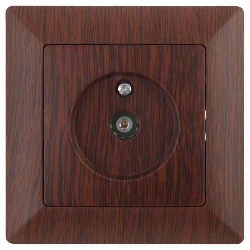 Розетка телевизионная одиночная TV 1-м СП Solo 4-301-10 венге Intro Б0043373