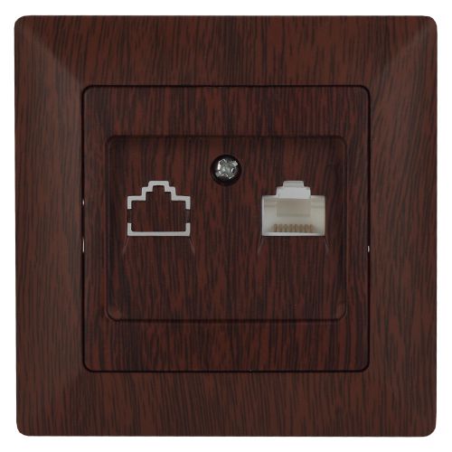 Розетка компьютерная 1-м СП Solo 4-303-10 RJ45 венге Intro Б0043387